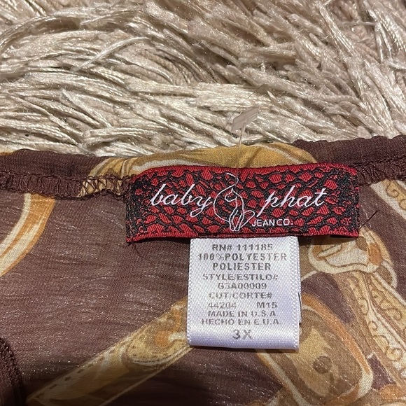 BABY Phat Cold Shoulder Mesh Top sz 3X - Picture 6 of 11